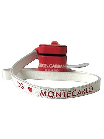 Dolce & Gabbana Basic Red Leather Gold Tone Metal Logo Print Airpods Women's Case (view 2)