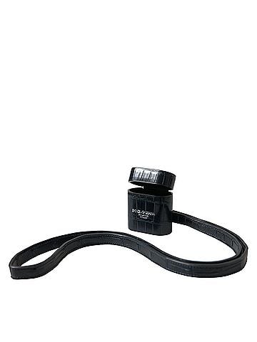 Dolce & Gabbana Basic Black Crocodile Leather Silver Metal Logo Airpods Women's Case (view 1)