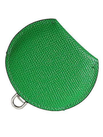 Dolce & Gabbana Basic Green Calfskin Leather Round Logo Hand Mirror Women's Holder (view 2)