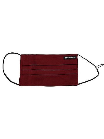 Dolce & Gabbana Basic Maroon Silk Pleated Elastic Ear Strap One Size Face Women's Mask (view 1)