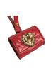 Dolce & Gabbana Basic 100% Leather Solid Red Black Leather Devotion Heart Strap Airpod Women's Case One size - photo 4