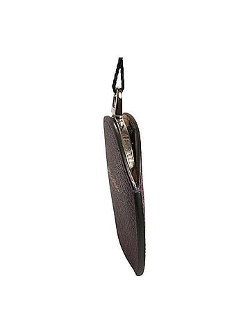 Dolce & Gabbana Basic Purple Calfskin Leather Round Logo Hand Mirror Women's Holder (view 2)