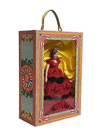 Dolce & Gabbana Basic Red Dress Ceramic Porcelain Fashion Box Leather Sicily Women's Dolls (view 2)