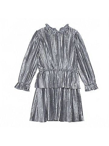Deux Par Deux Kid's Long Sleeve Crinkle Velvet Dress (view 1)
