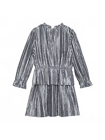 Deux Par Deux Kid's Long Sleeve Crinkle Velvet Dress (view 2)