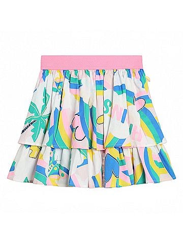 Billie Blush Girls Allover Rainbow Print Percale Skirt (view 1)