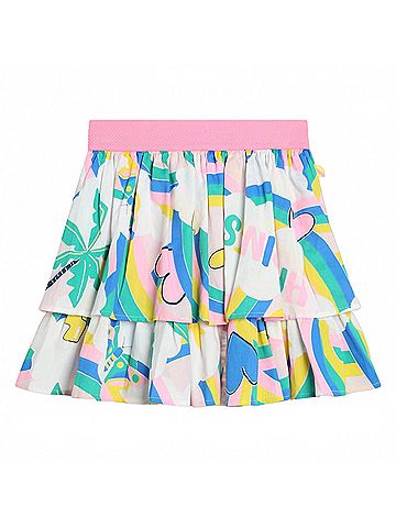 Billie Blush Girls Allover Rainbow Print Percale Skirt (view 1)