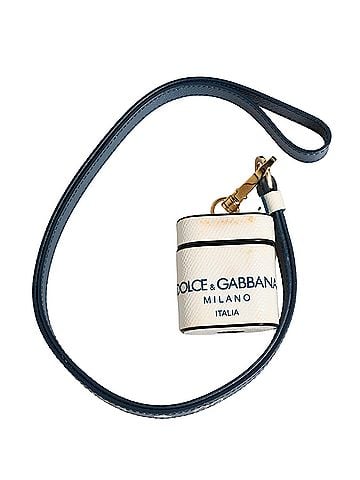 Dolce & Gabbana Basic White Calf Leather Logo Flip Holder Strap Airpods Women's Case (view 1)