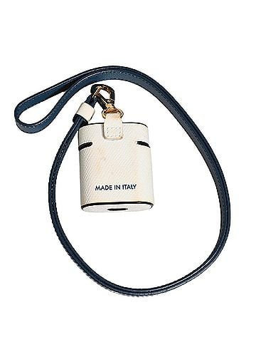 Dolce & Gabbana Basic White Calf Leather Logo Flip Holder Strap Airpods Women's Case (view 2)