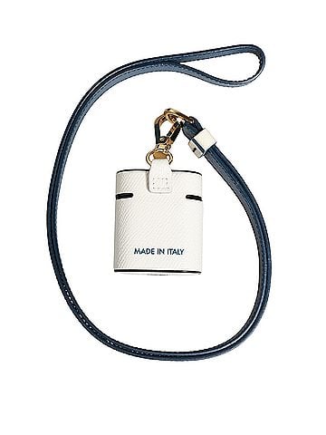Dolce & Gabbana Basic White Calf Leather Logo Flip Holder Strap Airpods Women's Case (view 2)