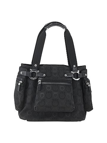 Salvatore Ferragamo Gancini Tote Nylon Black Nylon Tote Bag Bag (view 1)