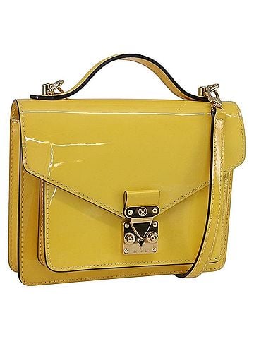 Louis Vuitton Monceau Handbag Vernis Yellow Patent_Leather Handbag (view 1)