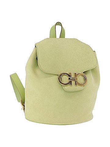 Salvatore Ferragamo Gancini Backpack Suede Green Suede Backpack Bag (view 1)