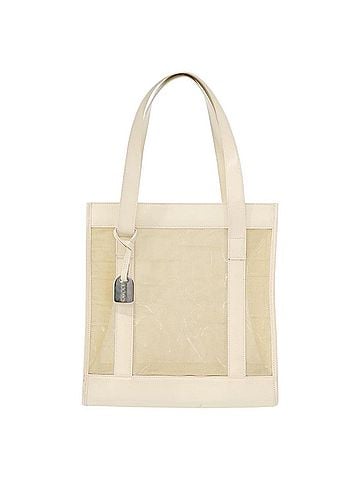Gucci Vintage Tote Vinyl Beige Plastic Tote Bag Bag (view 1)
