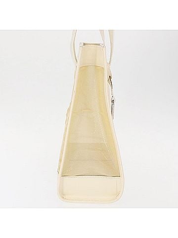 Gucci Vintage Tote Vinyl Beige Plastic Tote Bag Bag (view 2)