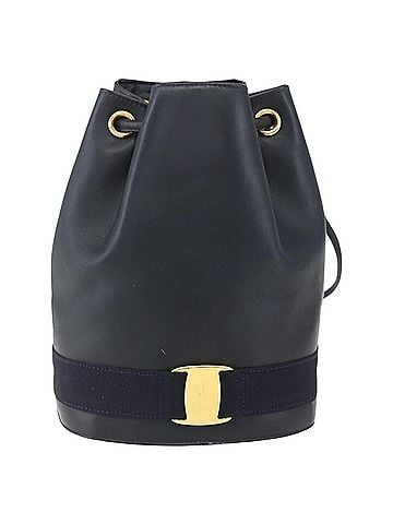 Salvatore Ferragamo Vala Backpack Leather Navy Leather Backpack Bag (view 1)