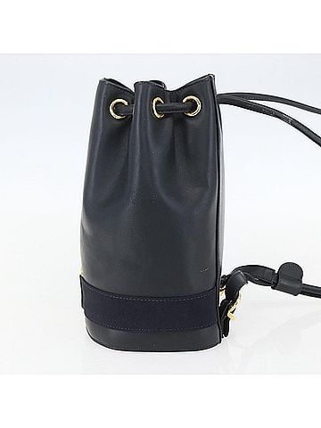Salvatore Ferragamo Vala Backpack Leather Navy Leather Backpack Bag (view 2)