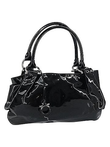 Salvatore Ferragamo Gancini Tote Patent Leather Black Patent_Leather Tote Bag Bag (view 1)