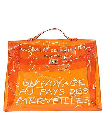 Hermès Kelly Souvenir Bag Vinyl Orange Plastic Handbag (view 1)