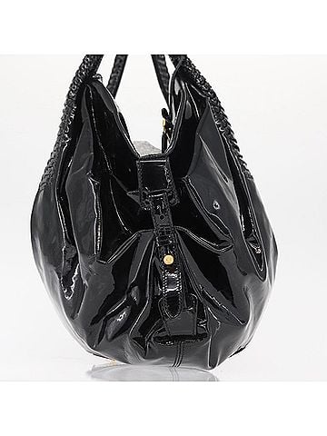 Salvatore Ferragamo Gancini Tote Patent Leather Black Patent_Leather Tote Bag Bag (view 2)