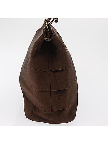 Salvatore Ferragamo Vala Tote Canvas Brown Canvas Tote Bag Bag (view 2)