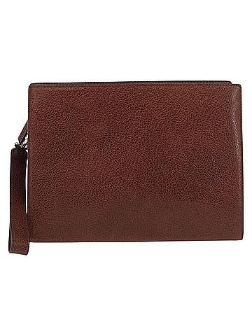 Salvatore Ferragamo Vintage Clutch Bag Leather Brown Leather Clutche & Pouche Bag (view 1)