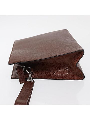 Salvatore Ferragamo Vintage Clutch Bag Leather Brown Leather Clutche & Pouche Bag (view 2)