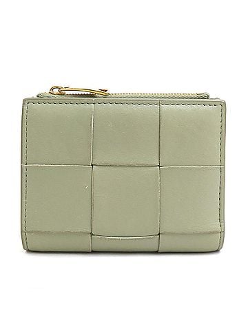 Bottega Veneta Bottega Veneta Cassette Leather Bi-fold Wallet, Green, Unisex, r10978k (view 1)