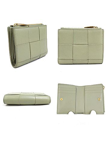 Bottega Veneta Bottega Veneta Cassette Leather Bi-fold Wallet, Green, Unisex, r10978k (view 2)