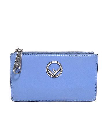 Fendi FENDI F-Is Leather Wallet with Coin Purse, Blue, Women's, 8M0348 A0KK, h31853g (view 1)