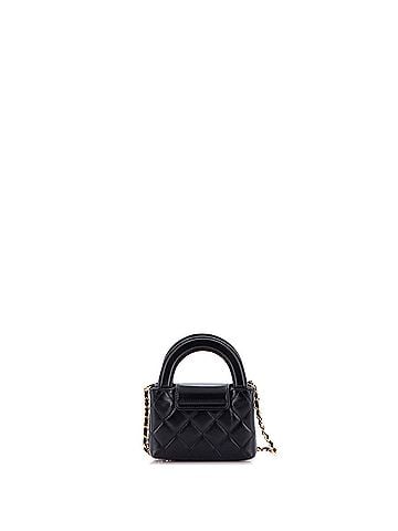 Chanel Kelly Top Handle Shopping Bag Quilted Shiny Aged Calfskin Nano (view 2)