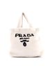 Prada 100% Shearling White Logo Tote Shearling Medium One size - photo 1