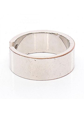 Fendi Fendi FF logo ring in stainless steel, silver, for women, 7AJ193 (view 2)