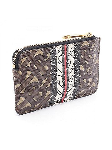 Burberry Burberry TB Monogram Coin Case Wallet in PVC-Coated Canvas, Women's, Brown/Multicolor (view 2)