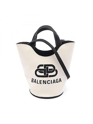 Balenciaga Balenciaga Wave XS Handbag, Canvas, Women's, White/Black, 619979 (view 1)
