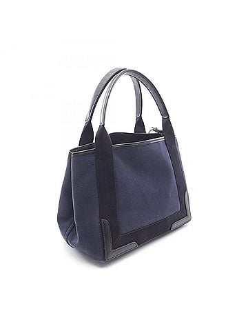 Balenciaga Balenciaga Navy Cabas S Tote Bag, Canvas and Leather, Women's, Navy/Black, 339933 (view 2)