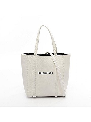 Balenciaga Balenciaga EVERYDAY XXS Tote Bag, Leather, Women's, White, 551815 (view 1)