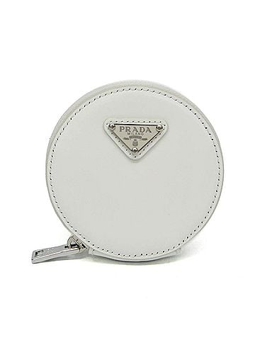 Prada Prada SPAZZOLATO 1TL431 Women,Men  Enamel Leather Coin Purse/coin Case White (view 1)