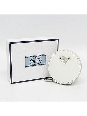 Prada Prada SPAZZOLATO 1TL431 Women,Men  Enamel Leather Coin Purse/coin Case White (view 2)