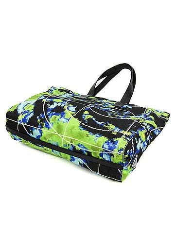 Prada Prada Tessuto 2VG019 Men,Women Nylon,Leather Shoulder Bag,Tote Bag Black,Light Green (view 2)