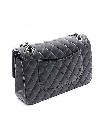 Chanel CHANEL Matelasse Double Flap Shoulder Bag in Lambskin Leather, Black (view 2)