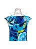 Trina Turk Floral Blue Multi Color Short Sleeve Blouse Size S - photo 6