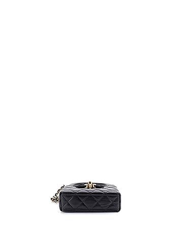 Chanel Kelly Top Handle Shopping Bag Quilted Shiny Aged Calfskin Nano (view 2)