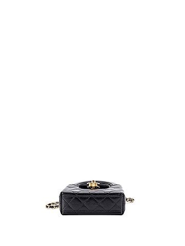 Chanel Kelly Top Handle Shopping Bag Quilted Shiny Aged Calfskin Nano (view 2)