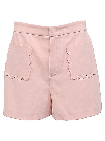 Kea and Joby Red Valentino Scalloped Shorts in Pastel Pink Polyester (view 1)