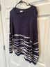 Garnet Hill Stripes Purple White Blue Pullover Sweater Size M - photo 6