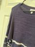 Garnet Hill Stripes Purple White Blue Pullover Sweater Size M - photo 4
