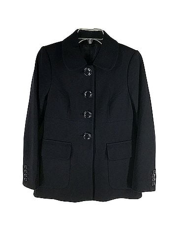 Gap Wool Blend Women's Winter Button Front Navy Blue Size L 2007 Coat (view 2)
