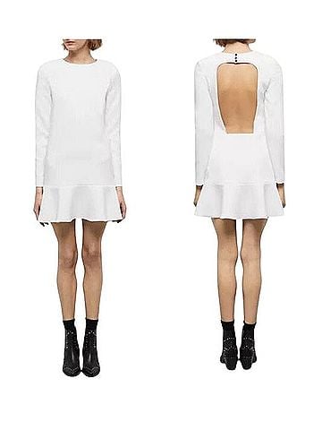 The Kooples White Peplum Dress with Ruffles Cocktail Dress (view 1)