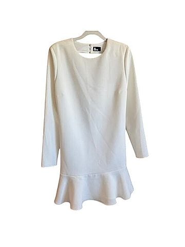 The Kooples White Peplum Dress with Ruffles Cocktail Dress (view 2)